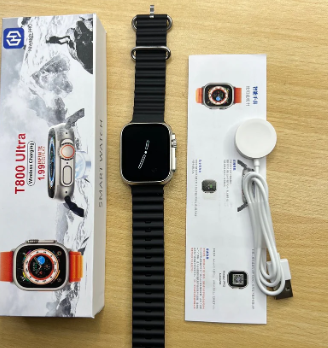 T800 Ultra Biggest Display Smart Watch with Bluetooth Calling Smart Watch Wireless Magnetic Charger Fitness Hd Display Smartwatch (Free Size) (Orange)